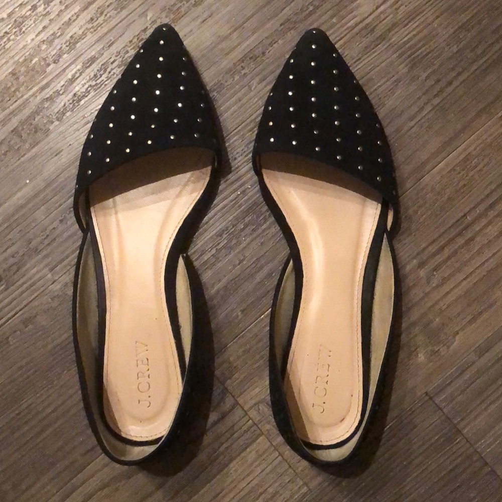 J. Crew Flats Size 7 | Black w/ Tiny Silver Studs
